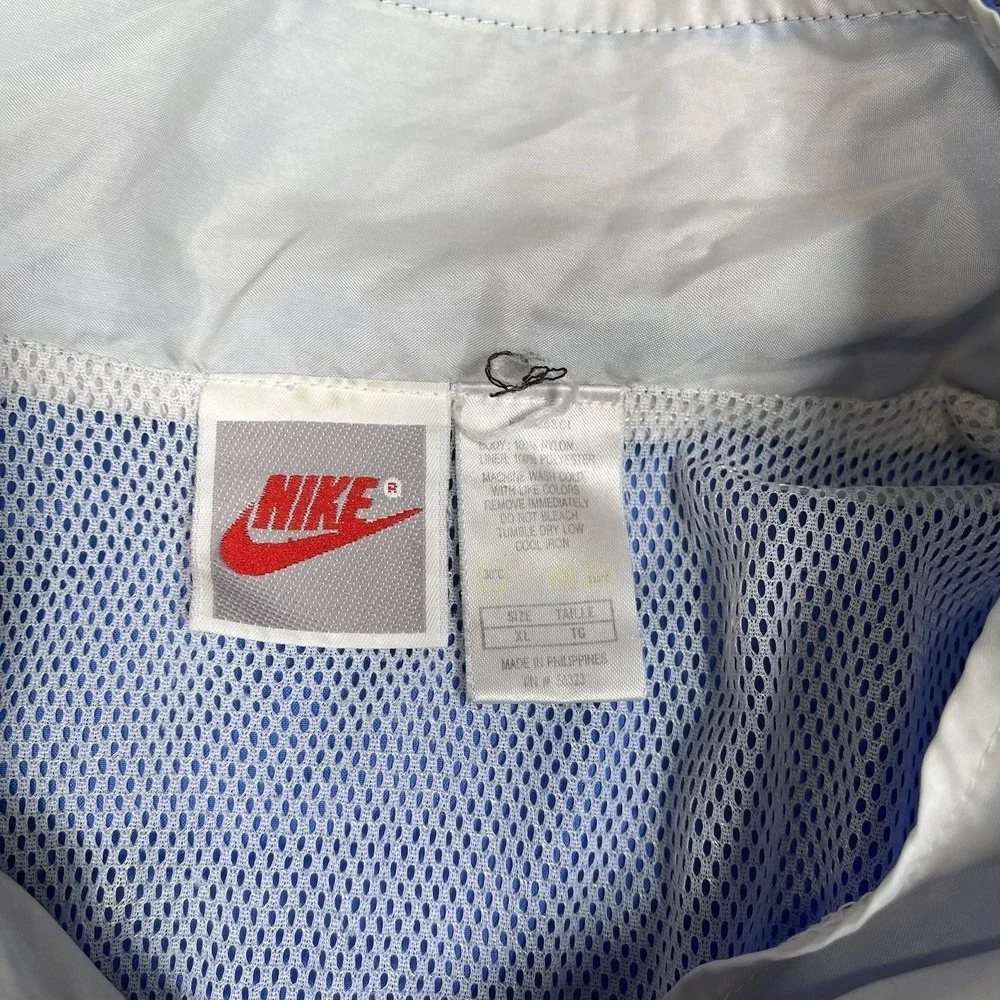 Vtg 90s Nike Full Zip Vented Windbreaker Jacket Mens Size XL Blue White Athletic